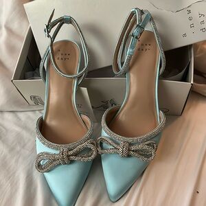 A New day sparkle strap light blue heels